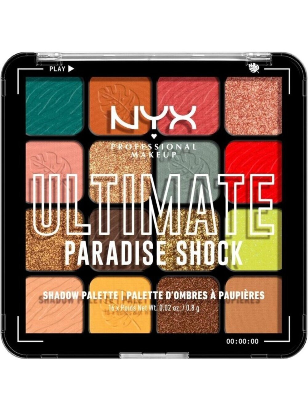 🆕 Makeup Ultimate Shadow Palette 16-Shade Vegan Formula -Paradise Shock Cruelty